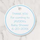 Baby shower Label met olifant voor jongen (Achterkant)