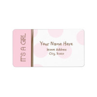 Baby shower Label - Roze & Bruin - Het is een meis
