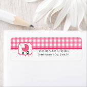Baby shower Label - Roze Gingham & Hot Pink (Insitu)