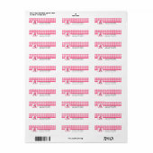 Baby shower Label - Roze Gingham & Hot Pink (Full Sheet)