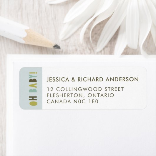 Baby shower label van Joint Effort Couple / Aqua (Insitu)