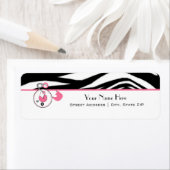 Baby shower Label - Zebra Print & Luier Pin (Insitu)