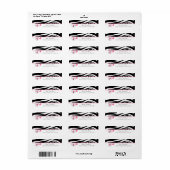 Baby shower Label - Zebra Print & Luier Pin (Full Sheet)