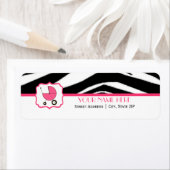 Baby shower label - zebraprint en warm roze (Insitu)