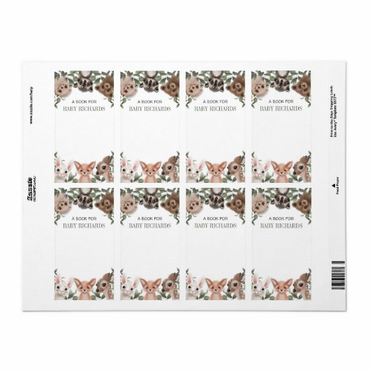 Baby shower labels stickers (Full Sheet)