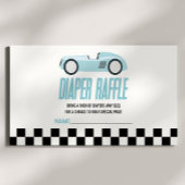 Baby shower lade lade met blauw raster informatiekaartje