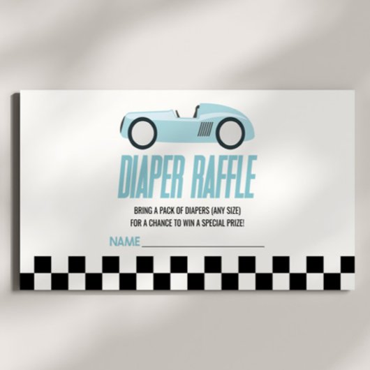 Baby shower lade lade met blauw raster informatiekaartje