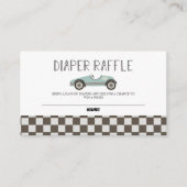 Baby shower lade lade met blauw raster informatiekaartje (Voorkant)