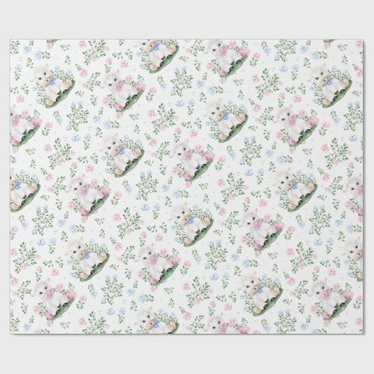 Baby shower lammeren cadeaupapier (Vlak)