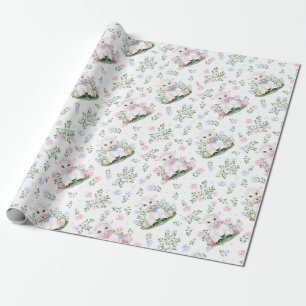 Baby shower lammeren cadeaupapier