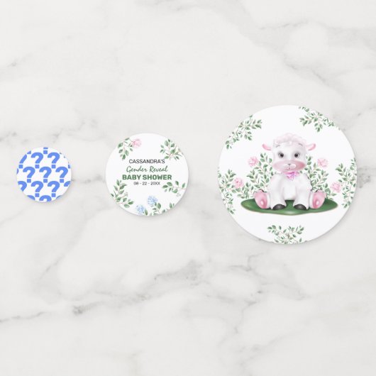 Baby shower lammeren confetti (Voorkanten)