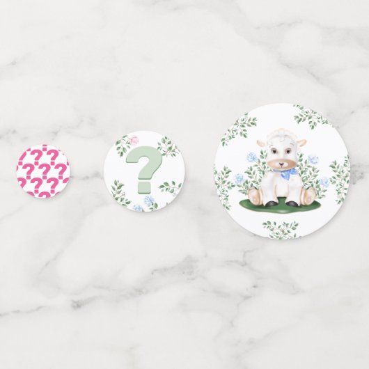 Baby shower lammeren confetti (Achterkanten)