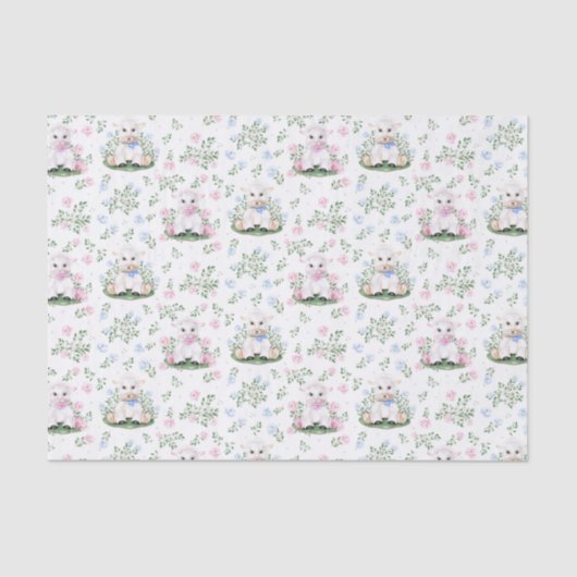 Baby shower lammeren tissuepapier (Voorkant)