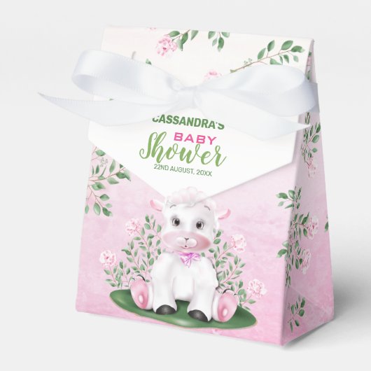 Baby shower lamproze Floral Bedankdoosjes (Voorkant Zijde)