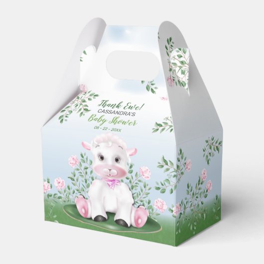 Baby shower lamproze Floral Bedankdoosjes (Voorkant Zijde)