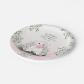 Baby shower lamproze Floral Papieren Bordje (Gekanteld)