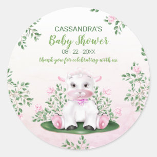 Baby shower lamproze Floral Ronde Sticker