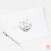 Baby shower lamproze Floral Ronde Sticker (Envelop)