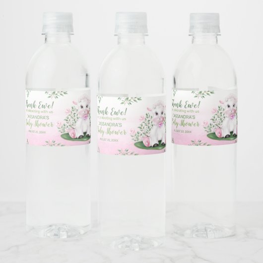 Baby shower lamproze Floral Waterfles Etiket (Flessen)