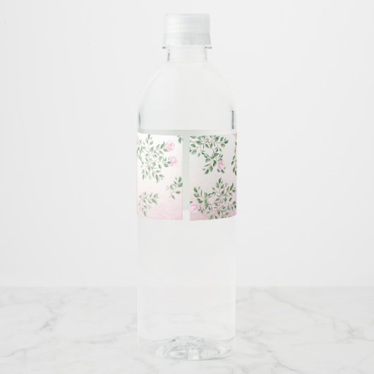 Baby shower lamproze Floral Waterfles Etiket (Achterkant)