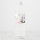 Baby shower lamproze Floral Waterfles Etiket (Voorkant)