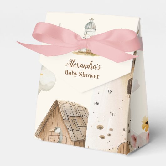 Baby shower landbouwhuisdieren bedankdoosjes (Voorkant Zijde)