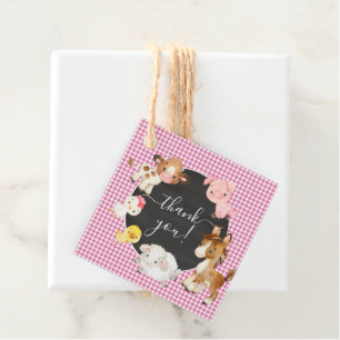 Baby shower landbouwhuisdieren bedankjes labels
