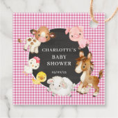 Baby shower landbouwhuisdieren bedankjes labels (Achterkant)