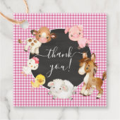 Baby shower landbouwhuisdieren bedankjes labels (Voorkant)