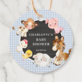 Baby shower landbouwhuisdieren bedankjes labels (Achterkant)