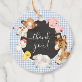 Baby shower landbouwhuisdieren bedankjes labels (Voorkant)