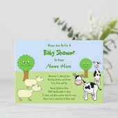 Baby shower landbouwhuisdieren kaart (Staand voorkant)