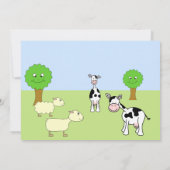 Baby shower landbouwhuisdieren kaart (Achterkant)