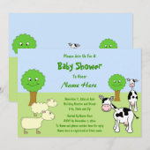 Baby shower landbouwhuisdieren kaart (Voorkant / Achterkant)
