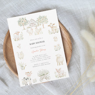 Baby shower landbouwhuisdieren kaart