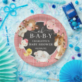 Baby shower landbouwhuisdieren papieren bordje (Feest)