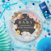 Baby shower landbouwhuisdieren papieren bordje (Feest)