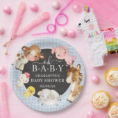 Baby shower landbouwhuisdieren papieren bordje (Feest)
