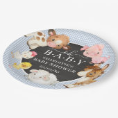 Baby shower landbouwhuisdieren papieren bordje (Gekanteld)