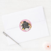 Baby shower landbouwhuisdieren ronde sticker (Envelop)