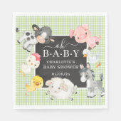 Baby shower landbouwhuisdieren servet (Voorkant)