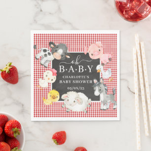 Baby shower landbouwhuisdieren servet