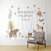 Baby Shower Landelijke Bosdieren Knuffeldieren Wandkleed (In Situ (horizontaal))