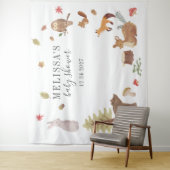 Baby Shower Landelijke Oerbos Cute Dieren Wandkleed (In situ)