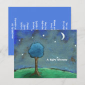 Baby shower, Landschapsschilderij Moon Stars Tree Kaart (Voorkant / Achterkant)