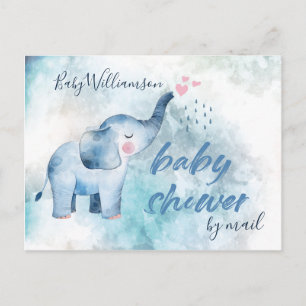 Baby shower lange afstand per post Blue Elephant Briefkaart