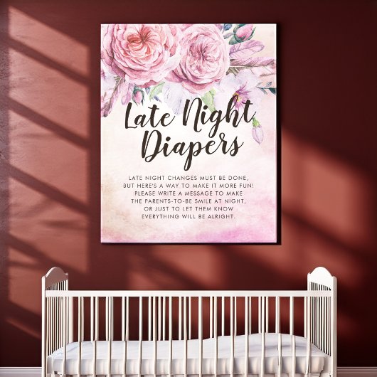 Baby shower late nacht diapers Boho-ventilator Poster