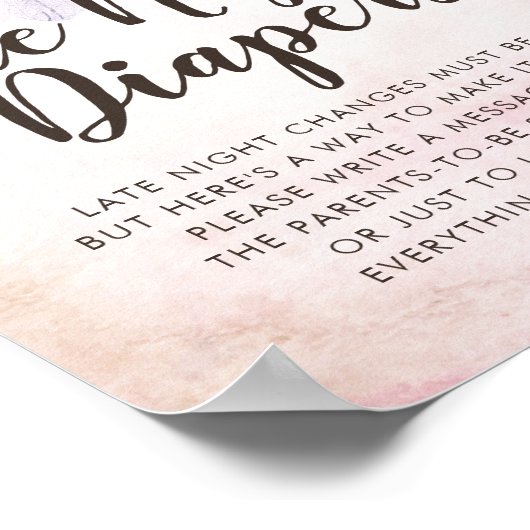 Baby shower late nacht diapers Boho-ventilator Poster (Hoek)