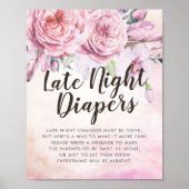 Baby shower late nacht diapers Boho-ventilator Poster (Voorkant)