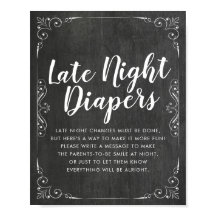 Baby shower late nachtdimmers Chalkboard